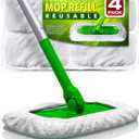 VanDuck Reusable 100% Cotton Mop Pads Compatible with Swiffer Sweeper (4-Pack), Terry Cloth Mop Covers Washable for Wet Mopping and Floor Cleaning (Handle is Not Included)