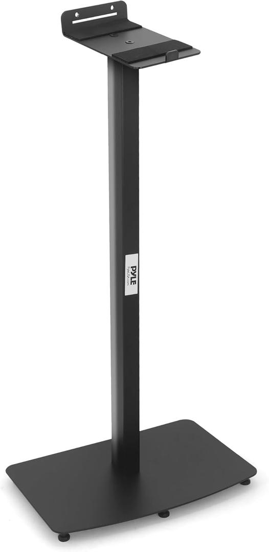 Pyle Sonos Speaker Mount Stand - Reinforced Steel 2nd Gen Play 5 Sonos Speaker Holder w/ 14.3 x 6.5 Inch Speaker Tray, Heavy Duty 14.5 x 9.4 Base, Powder Coat Finish - Pyle PSTNDSON17, Black