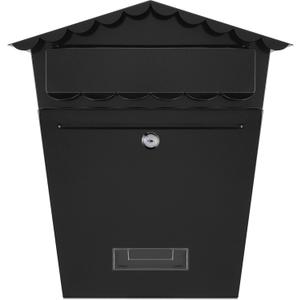 Serenelife Indoor & Outdoor Wall Mount Locking Mailbox | Secure Key & Lock Mechanism | Weather Resistant & Durable | Easy Access Metal Flap | Includes 2 Keys & Mounting Hardware | 13x14x5 IN