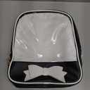 Ita Backpack - Cute Candy Summer Beach Bag with Bowknot and Transparent Windows for DIY Decors Black & White