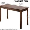 Solid Wood Desk with Drawers, Home Office Desk for Small Spaces, Gaming Work Study Desk, Student PC Desk for Bedroom, Easy to Assemble (Walnut Color, 39.4 inch)