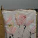 CHDITB Tulip Floral Framed Canvas Wall Art, 20"X40" Watercolor Flower Pink Tulip Textured Oil Painting, Modern Wildflower Wall Decor, Large Pink Floral Artwork for Living Room, Bedroom, Office