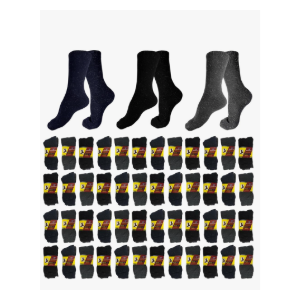 48 Pairs Bulk Thermal Winter Socks for Men, Warm Heavy Duty Cold Resistant Thick Boot Sock