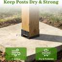 10 Pcs 6x6 Post Base for Concrete, Actual 5.5"x5.5" Wood, Black