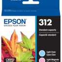 EPSON 312 Claria Photo HD Ink Standard Capacity (T312922-S) Works with Expression Photo XP-8500, XP-8600, XP-8700, XP-15000, Light cyan/light magenta