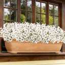 16 Bundles Artificial Flowers for Outdoors Fake White Flowers Faux Plants for Indoor Outside Garden Porch Window Box Hanging Planters Home Farmhouse