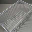 Slideep Freezer Baskets Storage Basket Organizers, Deep Wire Farmhouse Bins Container with Handles for Kitchen, Pantry, Cabinet, Car, Bathroom Pearl White, 4 Pack (9.5x15.75x7in)