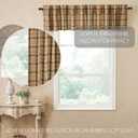 VHC Brands Cider Mill Plaid Valance, Tan & Charcoal, 16x90