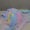 Princess Rainbow Bed Canopy for Girls with Glow-in-The-Dark Stars, Colorful Canopy Net Fits Most Single, Twin, Full and Queen Size Bed, Bedroom Accessories