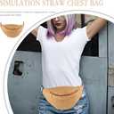 VALICLUD 1pc Summer Waist Bag Imitation Straw Woven Bag Chest Pouch Cross- body Bag
