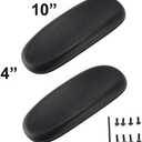 MySit Office Chair Armrest Replacement Arm Pads Univeral 4" Mounting Hole (Set of 2) Black