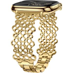 Metal Bands Compatible with Apple Watch 38mm 40mm 41mm 42mm  for Women, Lucky Clover Bracelets Dressy Stainless Steel Strap for iWatch Series 11 10 9 8 7 6 5 4 3 SE Ultra