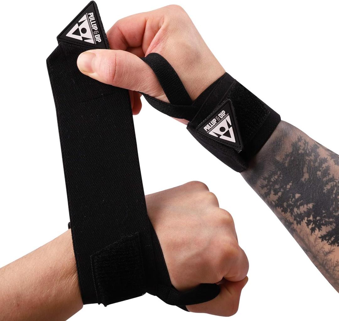 PULLUP & DIP Wrist Wraps, Professional Wrist Support for Weightlifting, Calisthenics, Bodybuilding & Strength Training, Stabilizing & Protective for Women & Men, No More Wrist Pain