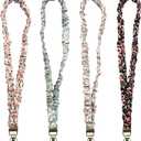 4 Pcs Stretchy Scrunchie Lanyard for ID Badge Lanyard Elastic Neck Key Chain Stretchy Lanyard for Teacher Nurse School Office