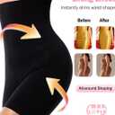 High-Waist Seamless Shapewear Shorts, No-Roll Waistband, Tummy Control for Daily Wear, M-4XL (Black)