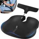 Car Seat Cushion for Pregnant Drivers and Passengers, NHTSA Recommended Prevent The Abdomen from Stress with Strap Adjuster, Memory Foam Seat Cushion for Tailbone Pain Relief, Sciatica & Back Support (Black)