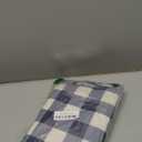 misaya Square Waterproof Vinyl Table Cloth, Buffalo Flannel Backed Tablecloth, Wipeable Plastic Table Cover for Dinner, Kitchen, Outdoor (54" x 54", White and Navy)