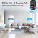 Jennov 2K Light Bulb Security Camera Wireless Outdoor, Indoor Light Socket Cameras for Home Security, Human Detection, 355, Color Night Vision, 5G/2.4G WiFi, Screw in, Compatible with Alexa