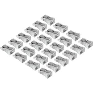 PATIKIL Metal Pencil Sharpeners, 24 Pack Aluminum Alloy Mini Manual Pencil Sharpener with Single Hole for Office Classroom Art Painting, Silver