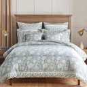 Levtex Home Adare Blue Reversible King/Cal King Comforter Set (106x94in) with 2 Pillowcases (36x20in) - Floral Bedding - Blue and White - 100% Cotton King Size Comforter Set - Soft, Pre-Washed