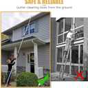 Gutter Cleaning Tools from The Ground, 24FT Reach Telescoping Gutter Cleaner Tool, Rain Gutters Cleaning Wand with 360 Metal Head, Gutters Cleaner Hose Attachment & Connection Adapter
