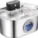 Cat Water Fountain Wireless - Stainless Steel 3.2L/108oz Cordless Pet Fountain - Battery Operated Automatic Water Dispenser for Cats Indoor, with Motion Sensor & Quiet Pump