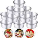 Nuenen 10 Pcs Round Cake Pans Aluminum Round Mold Smash Cake Baking Cheesecake Pans for Home Party Baking Supplies (4 Inch)