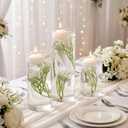 Conelist 36 Pcs Floating Candles and Floating Flowers for Centerpieces Wedding Baby's Breath Vase Filler Artificial Flowers Decoration for Party Home Wedding Table Centerpieces Party Decoration