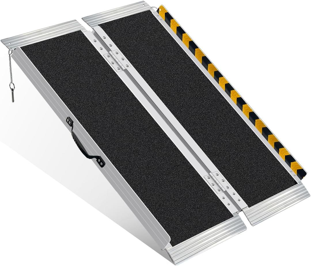 4FT Wheelchair Ramp, 800lb Folding Anti-Slip Ramp