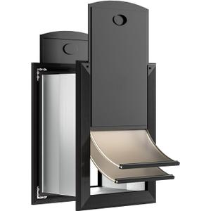 Heavy Duty Dog Door for Wall, Energy Efficient Doggie Door with Aluminum Frame, Telescoping Tunnel, Double Magnetic Flaps and Two Sliding Lock Panels, Easy to Install, Black, X-Large