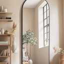 58"x19"Floor Mirror Full Length,Arched Full Length Mirror with Stand,Full Body Mirror,Hanging or Large Leaning for Bedroom Living Room Black