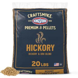 Kingsford Craftsmoke Premium Grilling Wood Pellets, Hickory BBQ Pellets for Grilling, 100% Natural Hardwood, 20 pounds