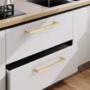 10 Pack 7 Inch(177mm) Kitchen Cabinet Handles Brushed Brass Cabinet Pulls Gold Kitchen Cabinet Hardware Drawer Pulls for Dresser Cupboard Wardrobe