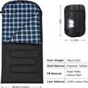 100% Cotton Flannel XXL 3-4 Season Sleeping Bags for Adults, 87"x36"/220cm x 90cm