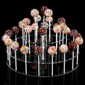 YestBuy Cake Pop Display Stand, 30 Hole Cake Pop Holder , 3 Tiered Lollipop Holder for Weddings, Birthday Parties, Anniversaries Gift, Halloween, Christmas Candy Decorative (Clear)