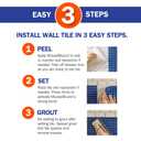 MusselBound Adhesive Tile Mat with Spacers - a Strong Double-Sided Adhesive that Replaces Messy Mortar. Clean, Easy, No-Stress Way to Install Real Wall Tile. Lower Total Cost Than Peel & Stick Tiles