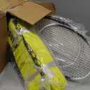 Badminton Set for Backyard, Portable Badminton Net with 4 Badminton Rackets, 4 Nylon Shuttlecocks and Carry Bag, for Lawn Beach Family Games (Yellow)