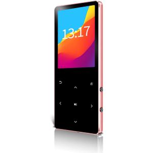 Mp3 Player with Bluetooth 5.3, Portable Digital Mp3 Music Player with Speaker, FM Radio, Voice Recorder, E-Book, Touch Buttons, Supports up to 128GB, (Rose Gold,64GB)