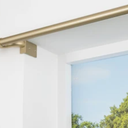  Modern Rounded Cap Single Indoor Curtain Rod and Finial Set, Easy Install Wall Mount, Matte Gold