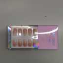 Almond Press On Nails Medium - BTArtbox Soft Gel Ombre Fake Nails with Nail Glue, Semi-Transparent Reusable Glue On Nails in 16 Sizes - 32PCS Stick On Nails Kit, Vanilla Cream Almond