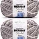 Bernat Blanket Extra Chunky Chenile Acrylic Yarn - (Pack of 2) (Silver Steel)