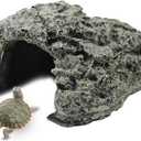 ciciglow Fish Hiding Place Aquarium Turtle Reptile Basking Hide, Reptile Cave Hut for Terrarium Decoration, High Simulation (Small Turtle Cave)