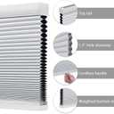 Cordless Cellular Shades, Blackout Room Darkening Black Out Honeycomb Blinds for Indoor Windows Bedroom, Pull Down Pleated Accordion Blind Easy Install, Shade Size 25" Wx64 H, White