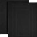 GOLD TEXTILES Premium Black Bath Mat - 2 Pack 22x34 Inches - Not a Bathroom Rug - 100% Ring Spun Cotton - Highly Absorbent & Non Slip Shower Bathroom Floor Mat Towel - Machine Washable