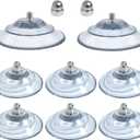 8PACK Upgraded Large Suction Cup with Screws, 3.4 Inch Clear PVC Pads, M8 Screw NutAuxiliary Hooks for cat beds
