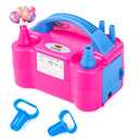 NuLink Electric Portable Dual Nozzle Balloon Blower Pump Inflation for Decoration, Party, Sport [110V~120V, 600W, Rose Red]