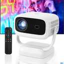 500ANSI & DustproofProjector with WiFi 6 and Bluetooth, Native 1080P Smart Portable Movie Projector for Outdoor Use, Mini Room Projector 4K Support, Video Projector Compatible with Phone PC TV Stick