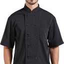 Nanxson Unisex Chef Coat Kitchen Short/Short Sleeve Chef Jacket for Men and Women CFM0001 Black Small