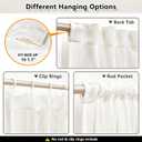 MYSKY HOME Short Curtains for Bedroom Small Windows, Light Filtering Sheer Drapes Boho Decor Country Style Kitchen Bathroom Panels Set, Light Filtering Privacy Blind, Beige White, 50x54, 2 Pieces