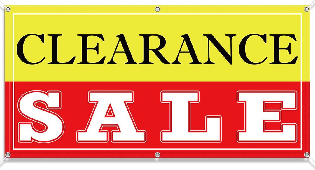 SmoothNovelty 2x4 Feet Clearance Banner Store Sale Sign with Grommets Polyester Fabric Reusable Weatherproof Sale Banner for Outdoor Indoor Advertising Business Marketing Store